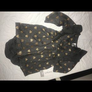 Grey dress with gold hearts and diaper cover up